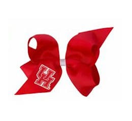 A red bow with the houston hornets logo on it.