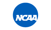The NCAA logo on a blue background.